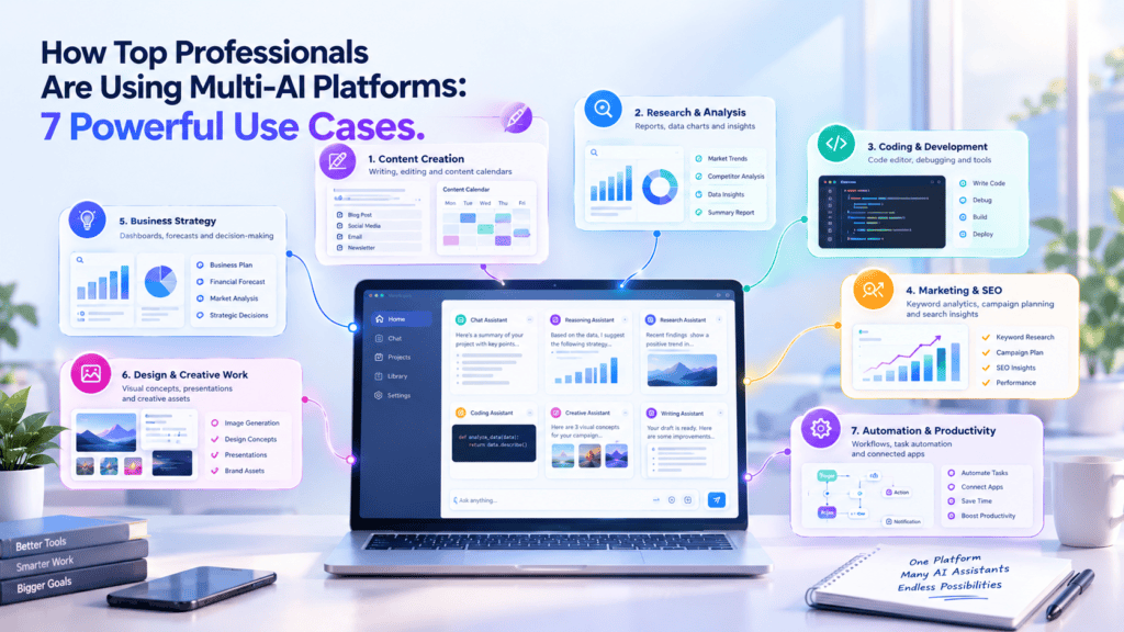 The Ultimate Guide to Using Multiple Chatbots in One App: Transform Your AI Workflow in 2026 4 How Top Professionals Are Using Multi-AI Platforms 7 Powerful Use Cases