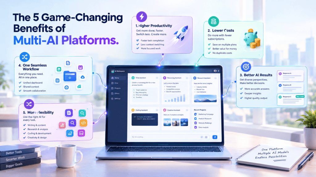 The Ultimate Guide to Using Multiple Chatbots in One App: Transform Your AI Workflow in 2026 3 The 5 Game-Changing Benefits of Multi-AI Platforms