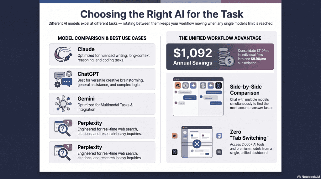 How to Handle Claude Sonnet Message Limits: 12 Legit Fixes That Work 11 Comparison of Claude, ChatGPT, Gemini, and Perplexity AI for different use cases