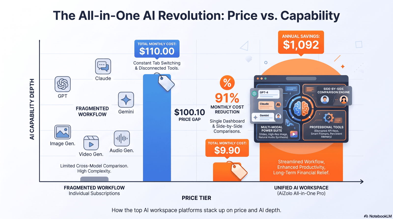 AI workspace platform comparison chart 2026
