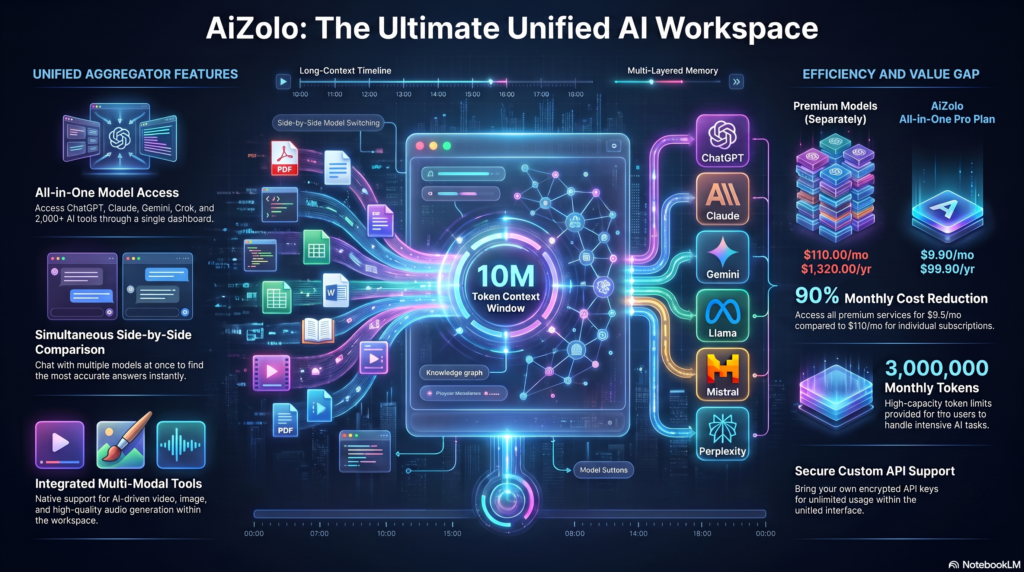 Best AI aggregator for 10 million token context
