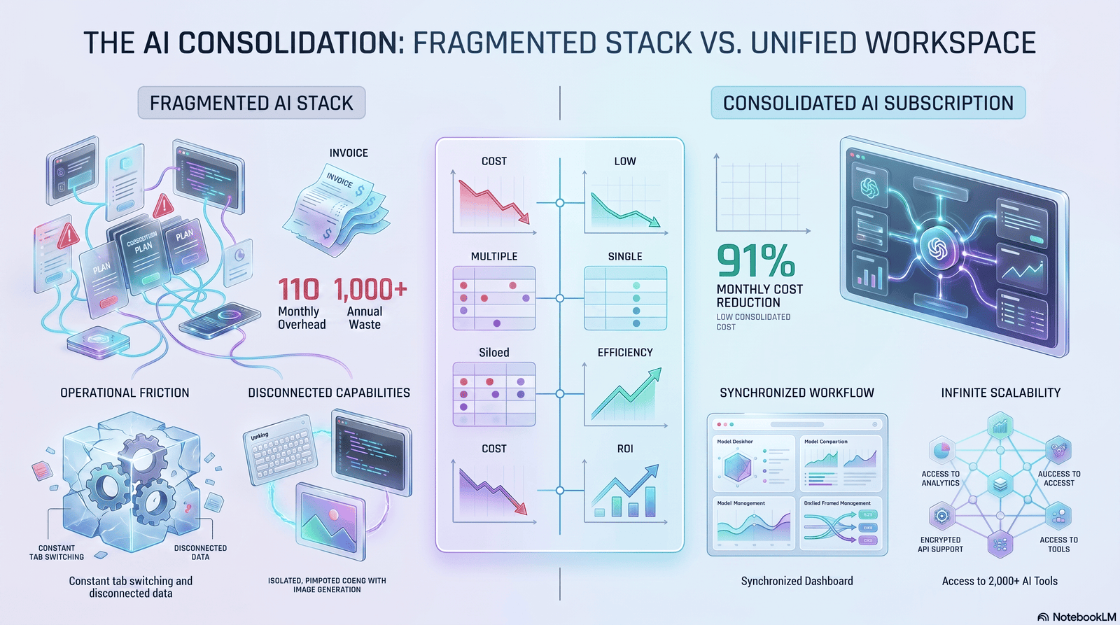 Cost Comparison Table Full Stack vs. Consolidated AI Subscription