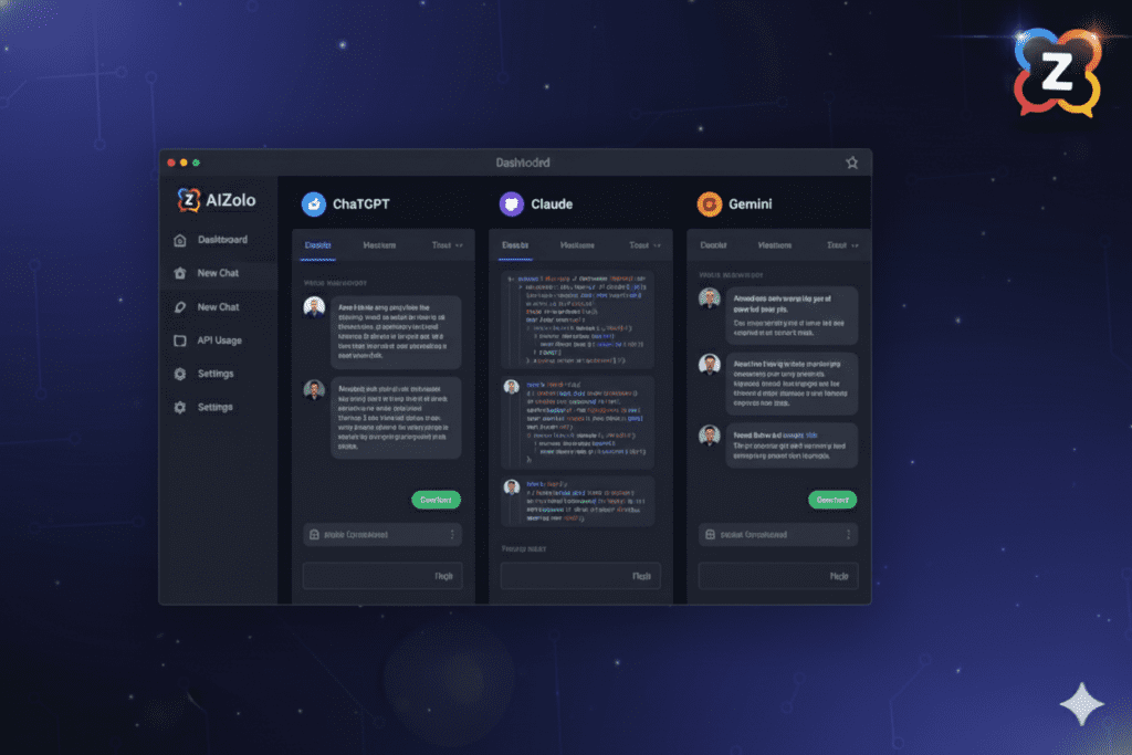 How to Compare Multiple AI Models in One Dashboard: Avoid Costly Mistakes in 2026 6 AiZolo dashboard showing multiple AI model conversations
