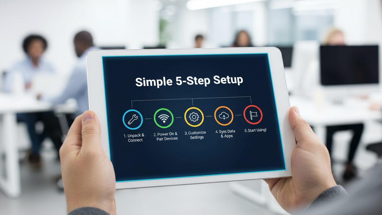 Step-by-step infographic showing setup process]