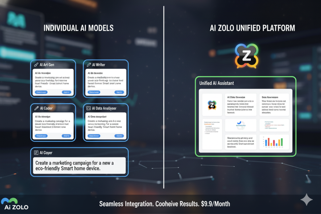 Split-screen interface showing multiple AI models responding to the same prompt simultaneously