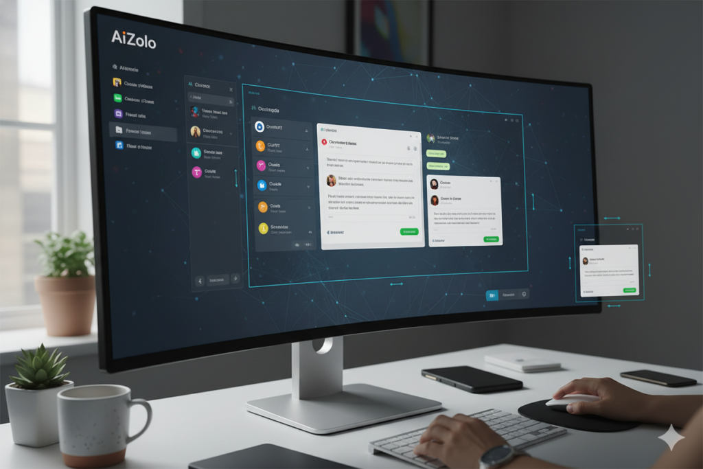 Customizable workspace with resizable AI chat windows
