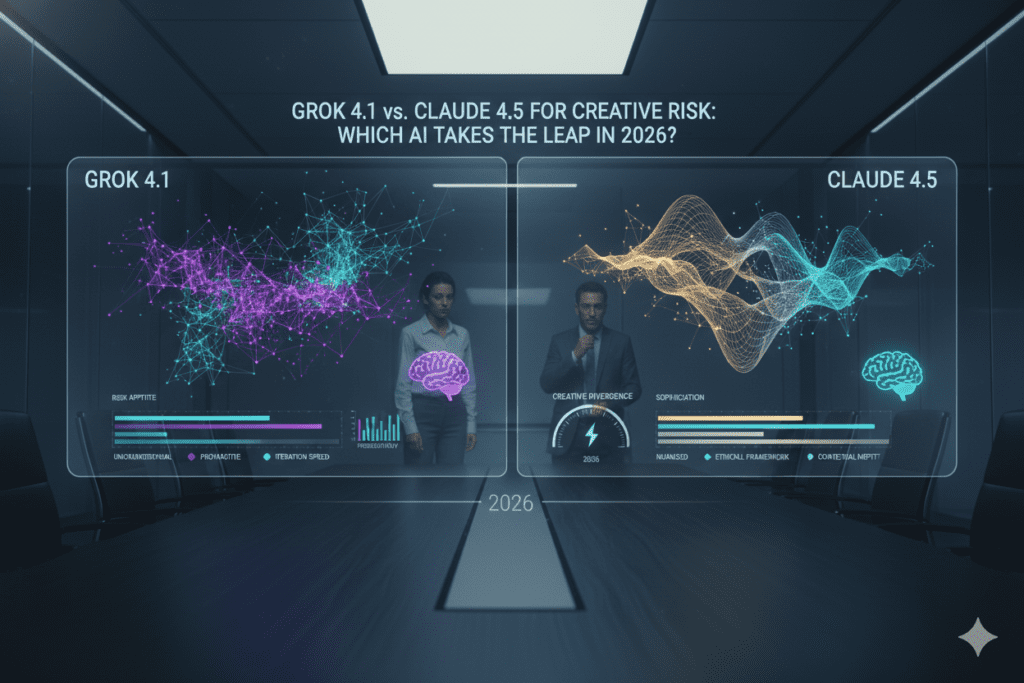 compare grok 4.1 and claude 4.5 for creative risk