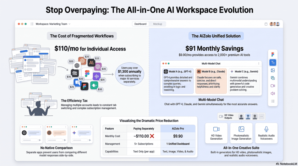 All in one AI subscription platform interface for startup teams