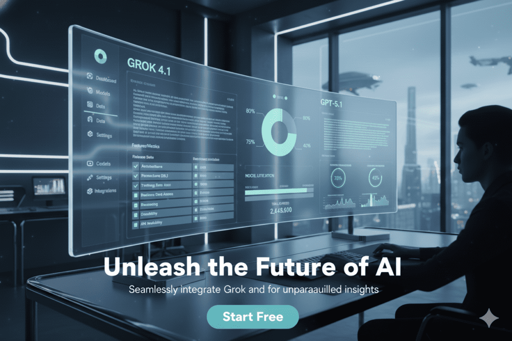 use grok 4.1 and gpt-5.1 in one dashboard free