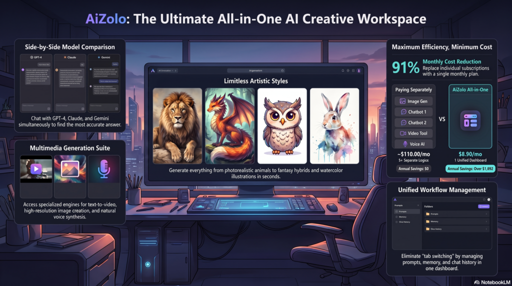 AI animal generator creating multiple styles of animal artwork on screen