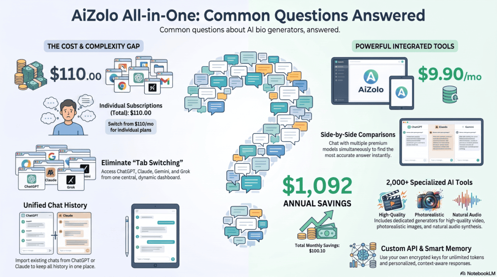 AI Bio Generator: The Complete Guide to Writing a Better Bio in Minutes 13 AI bio generator frequently asked questions illustration