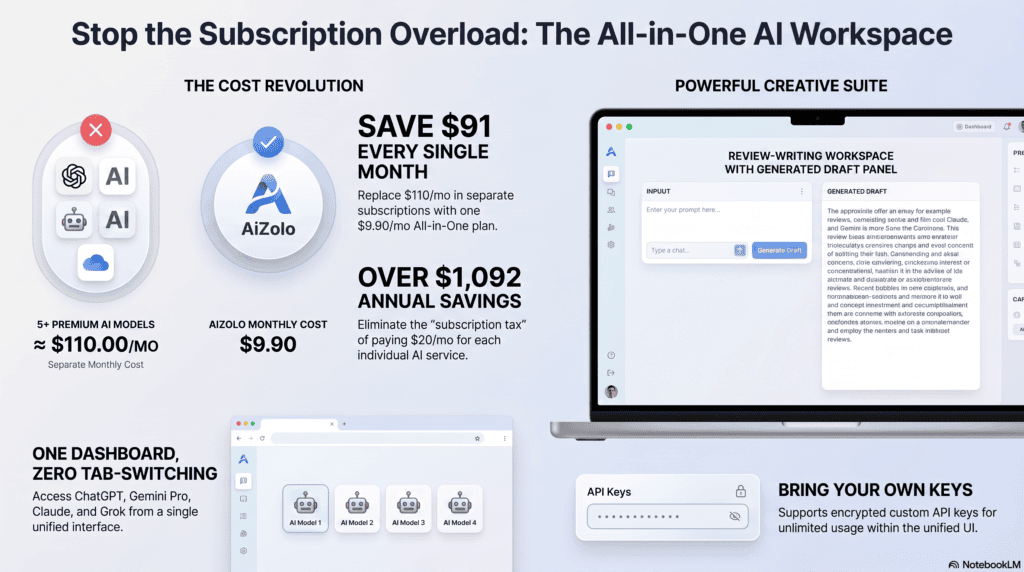 AI review generator dashboard showing input fields and a generated review draft