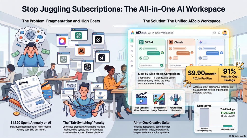 AI tools that replace 5 popular jobs shown through human-AI collaboration in an office