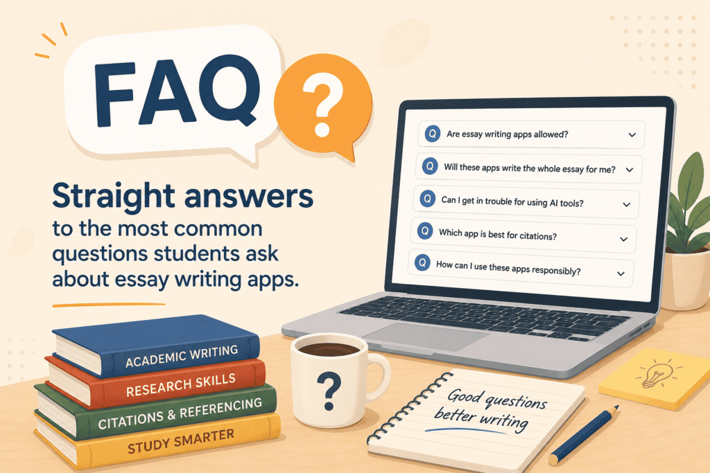 Frequently asked questions about essay writing apps