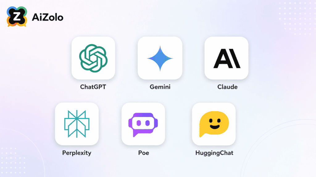 Logo grid of the seven best free all-in-one AI platforms compared in this guide.