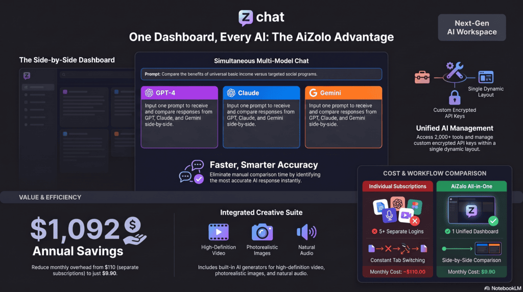 AI Dialogue Generator: The Complete Guide to Writing Realistic Conversations With AI (2026) 3 Multi-model AI dialogue generator comparison dashboard