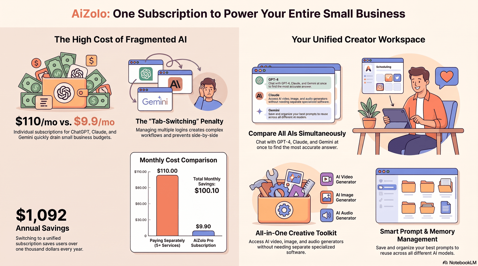 Small business using AI Facebook post generator