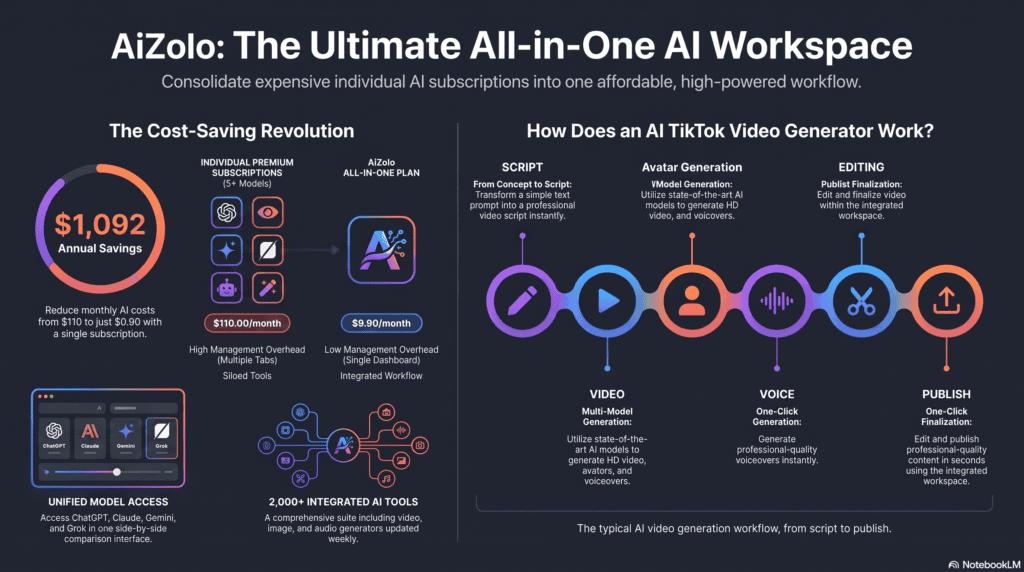 ai tiktok video generator workflow diagram