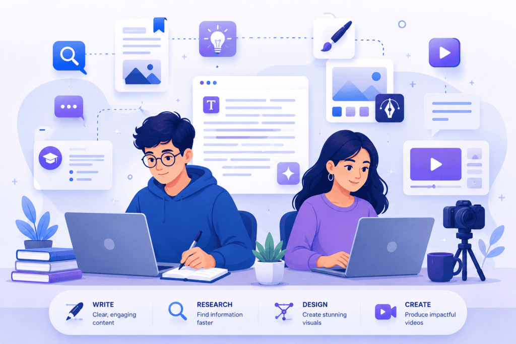 top AI tools for students and content creators