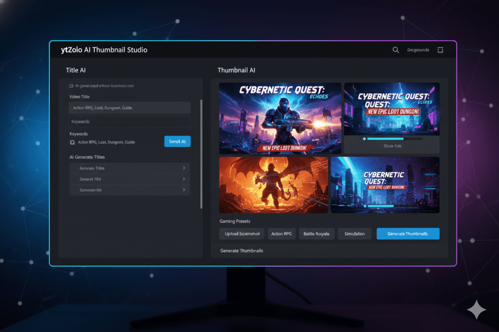 AI YouTube thumbnail generator for gaming videos