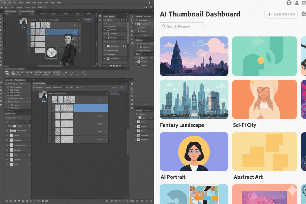 AI image generator vs Photoshop for YouTube thumbnails