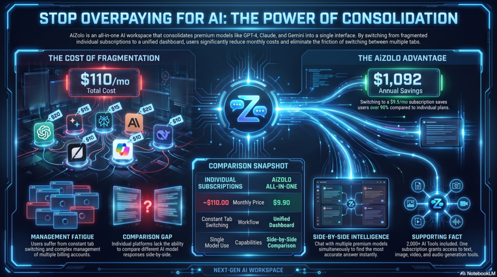 Comparison of AI platforms like Chat GPT on one dashboard