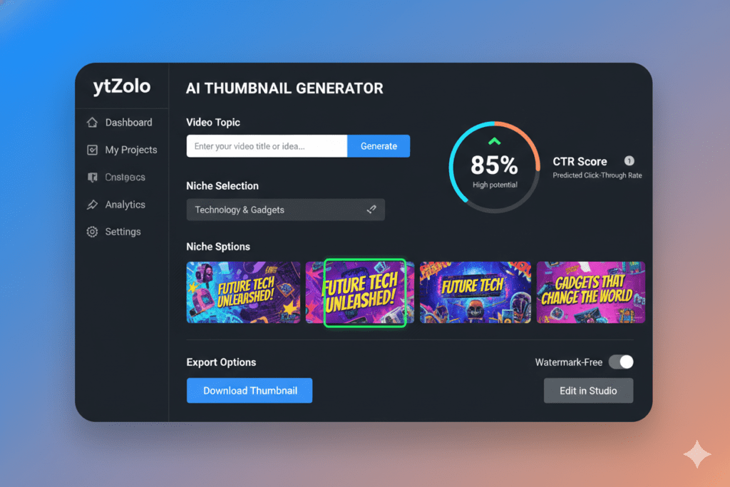 YouTube thumbnail maker AI