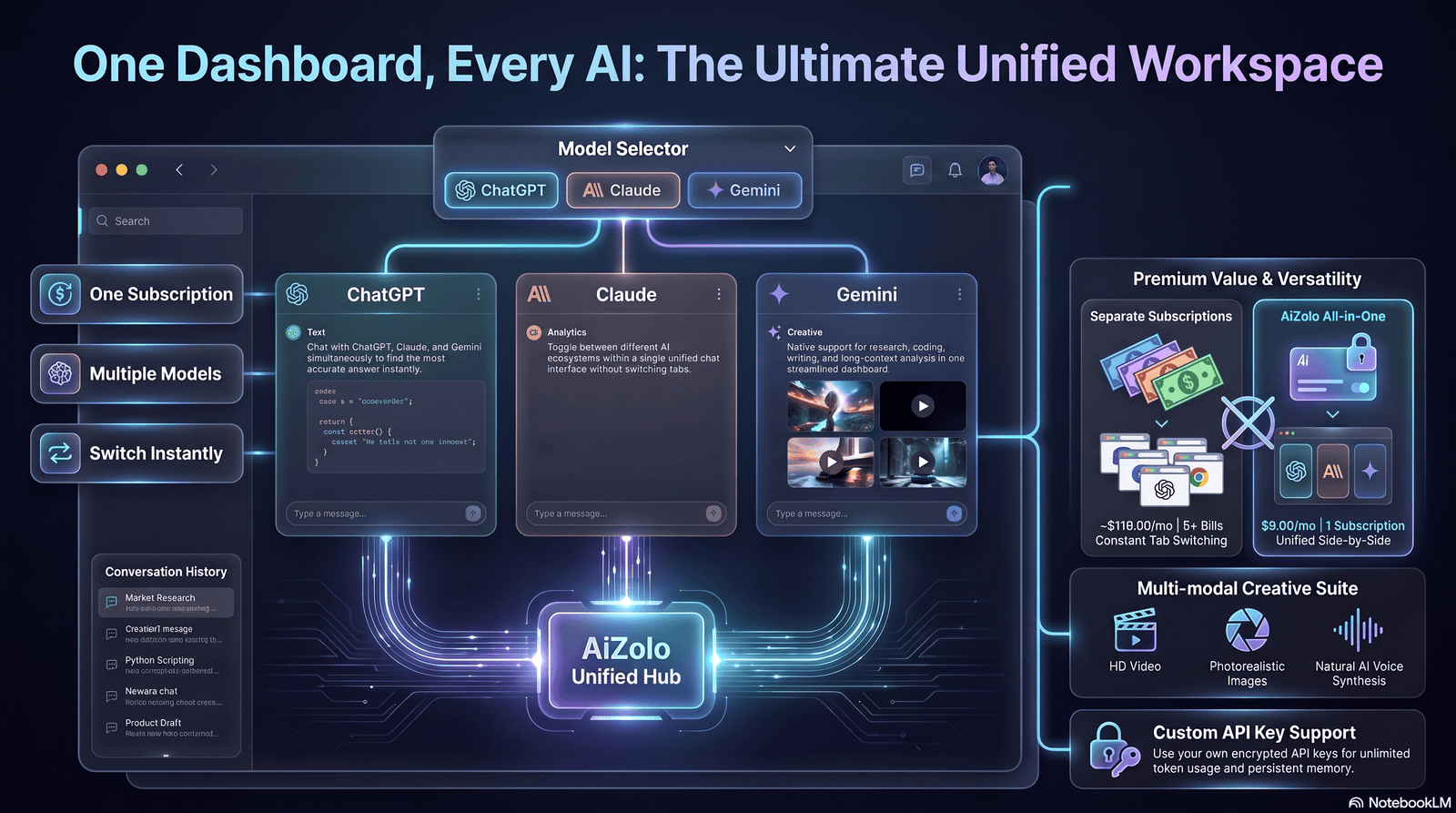 ai chat platform that supports chatgpt claude gemini together