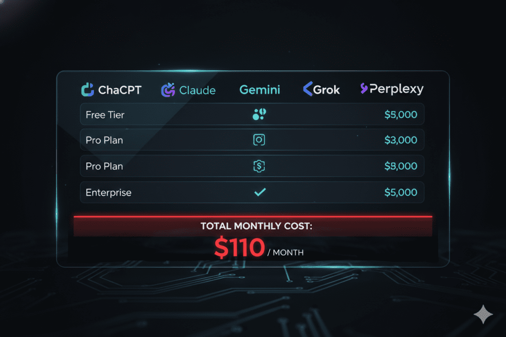 AI pricing comparison 2026
