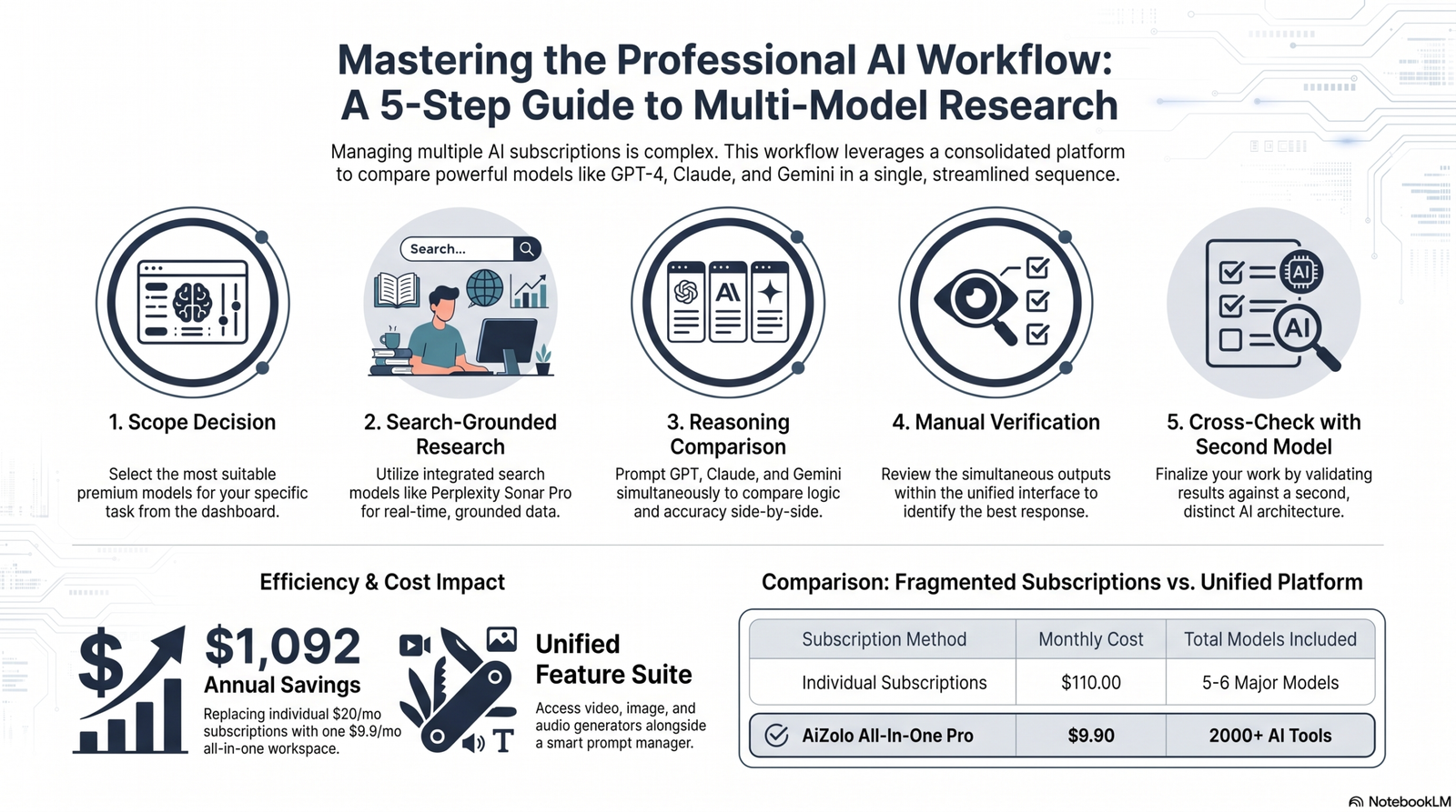 AI product research workflow diagram
