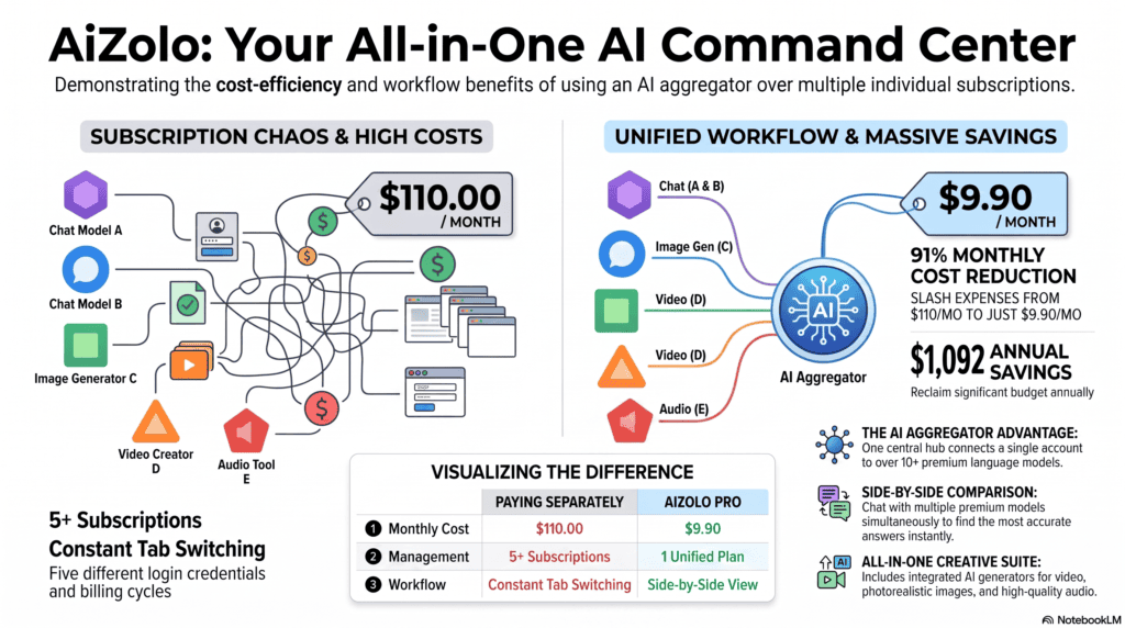 Best AI Aggregator for 10 Million Token Context 2 Diagram showing how an AI aggregator platform connects to multiple large language models