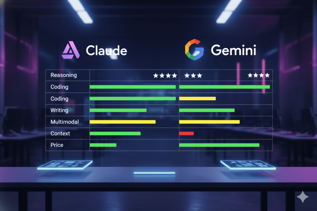Gemini vs Claude comparison
