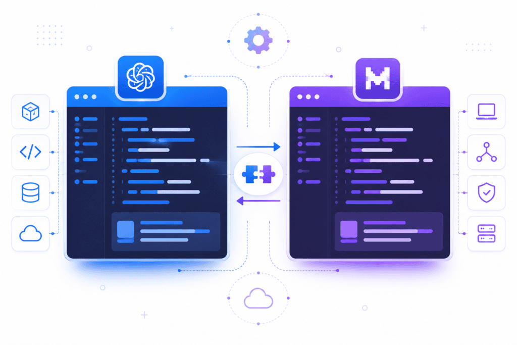 Illustration of OpenAI and Mistral API compatibility for developers