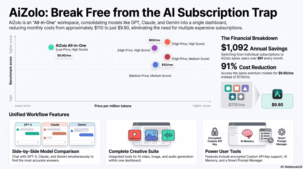 Scatter chart comparing AI model pricing against benchmark performance