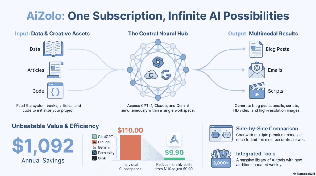 Diagram showing how AI models for writing convert training data into generated content.