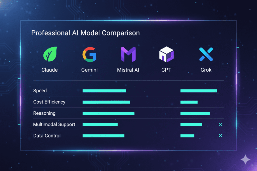 ai model comparison table