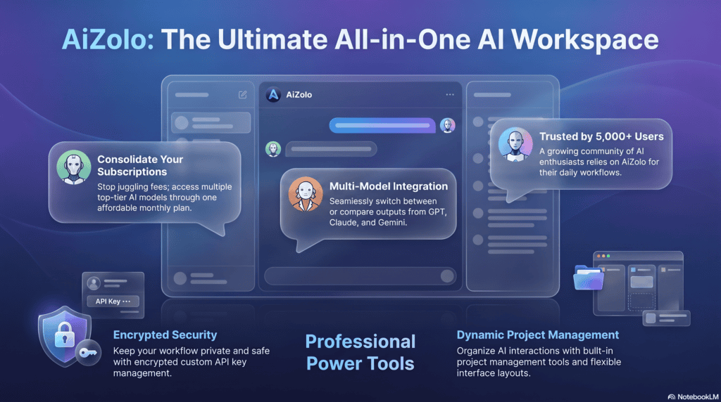 Aizolo all-in-one AI dashboard concept