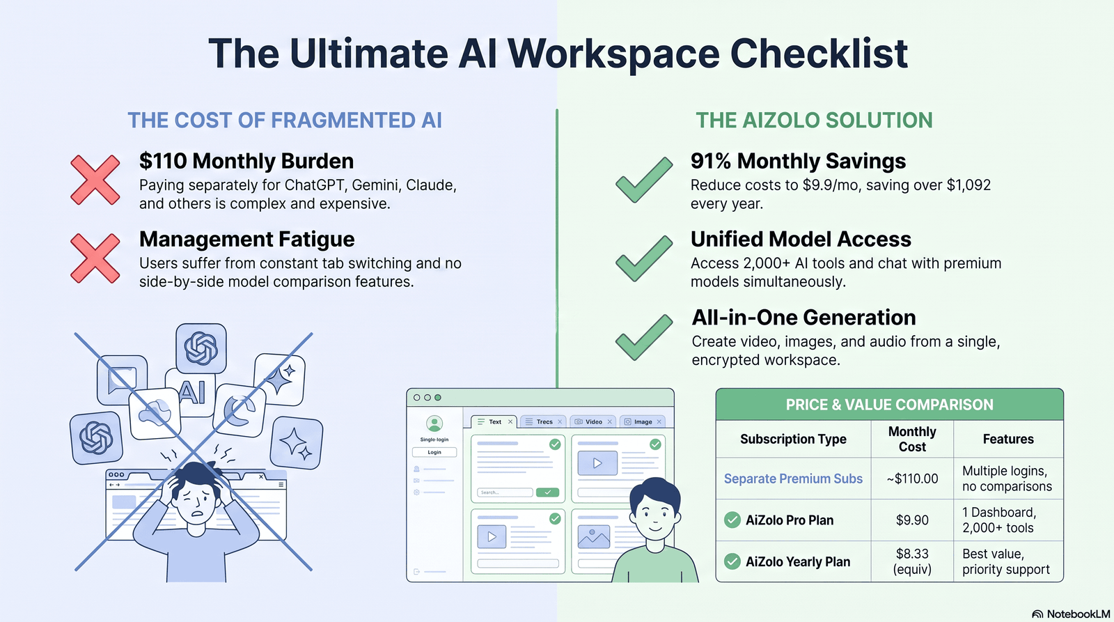 Checklist illustration for dwell time and AI search content optimization