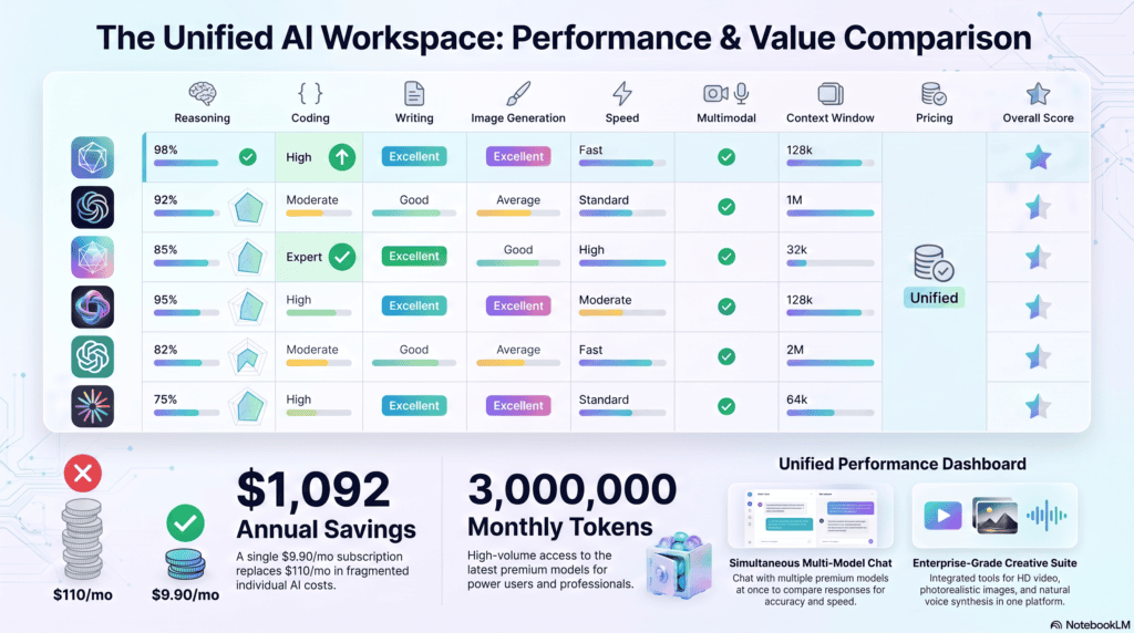 Comparison Table All Major AI Models at a Glance