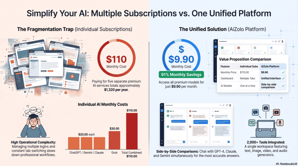 Comparison of multiple AI subscriptions