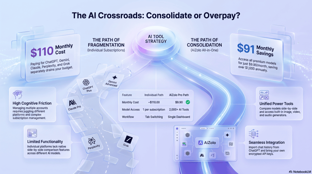 Decision guide illustration for choosing between Aizolo and ChatGPT Plus