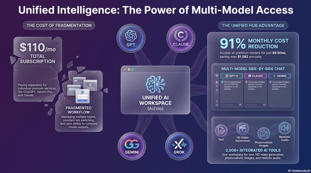 Diagram of multi-model access versus single-ecosystem access