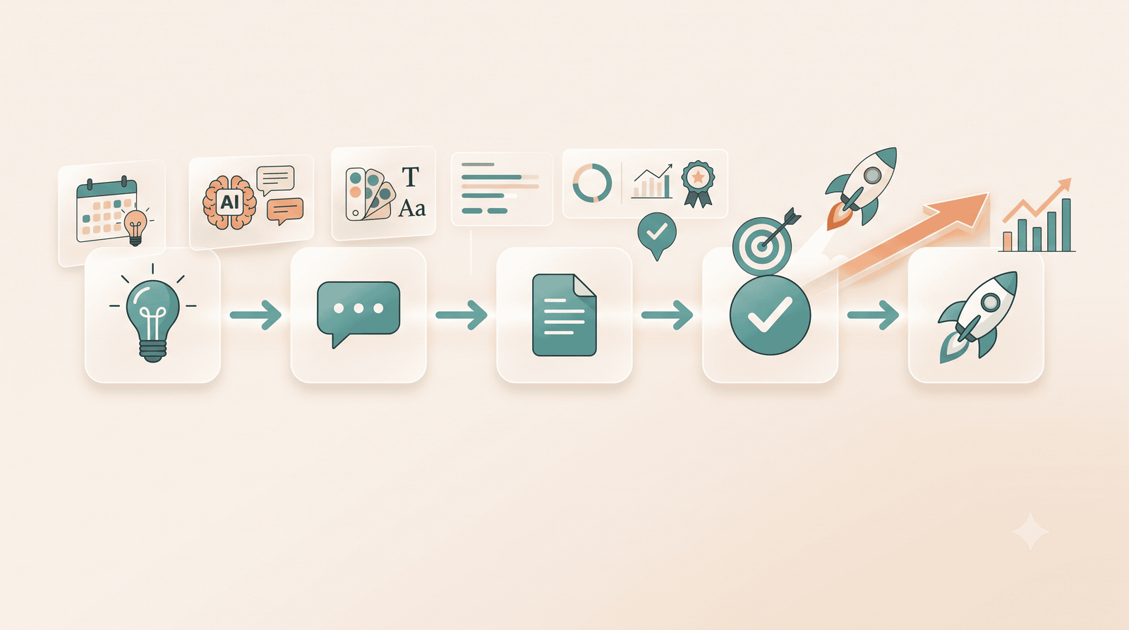 Diagram showing an AI-assisted small business workflow