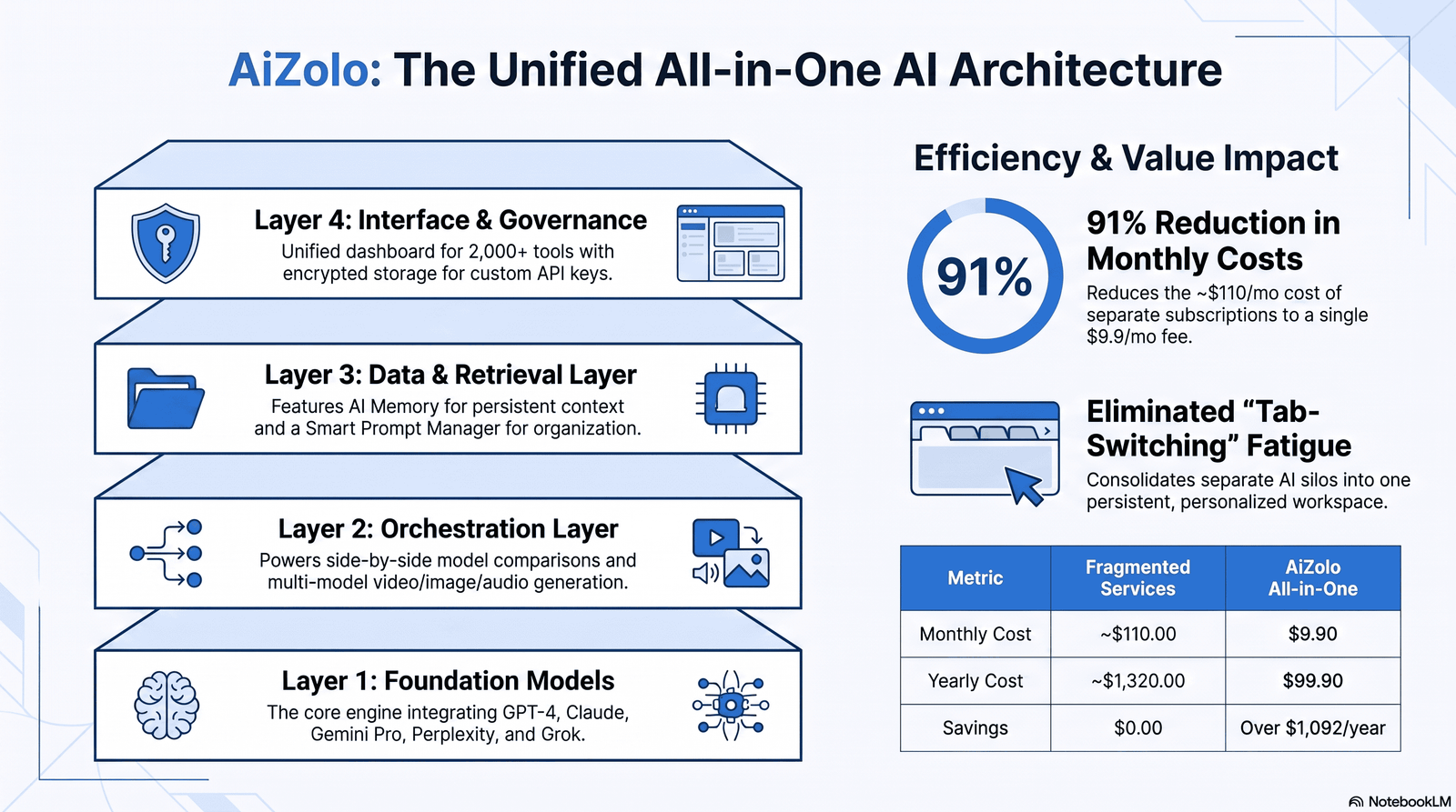 Diagram showing the architecture layers of generative AI platforms