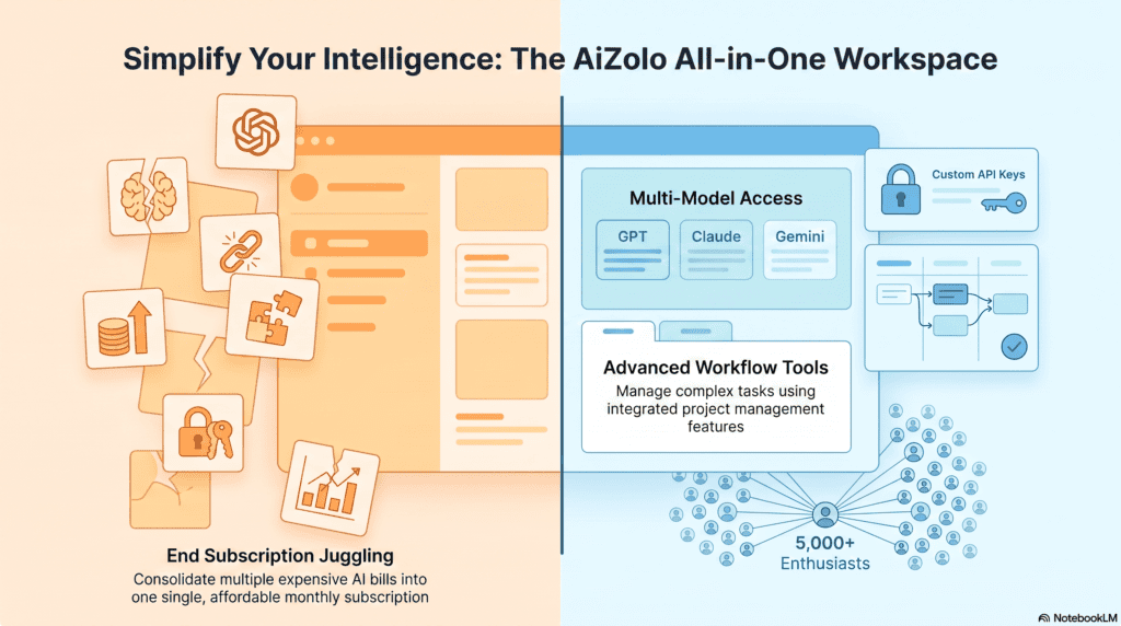 Illustration comparing two AI platform dashboards side by side