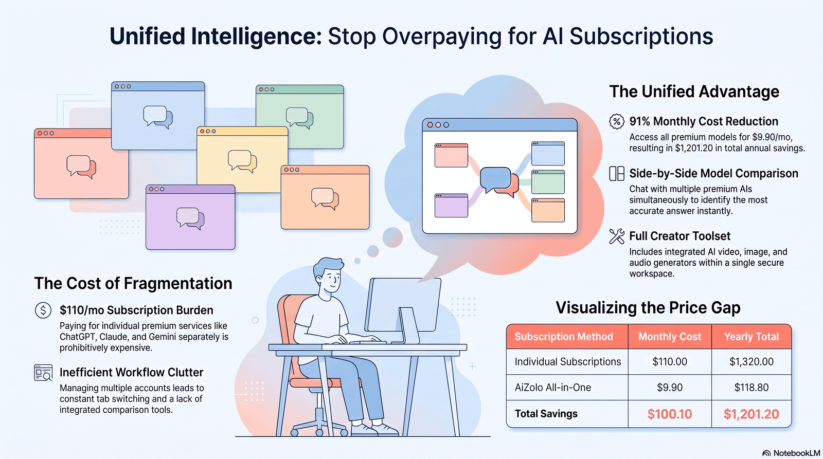 Replace 10 Paid AI Tools with AI Zolo