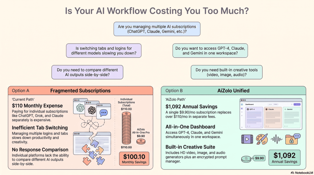 Decision tree flowchart to help choose between two AI platforms