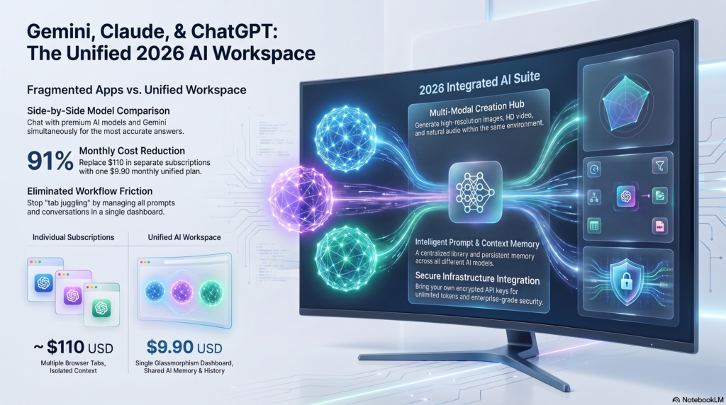 compare gemini vs claude vs chatgpt in one app