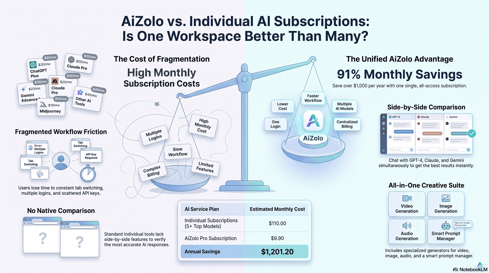 is Aizolo worth it compared to individual AI tools