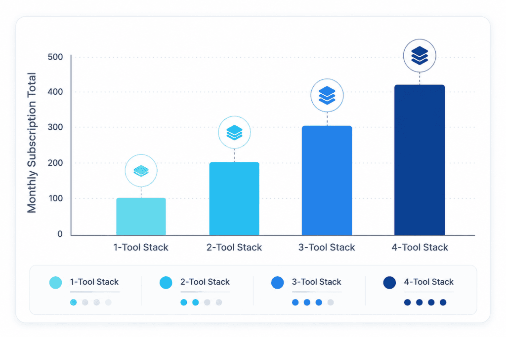 The Hidden Cost of Multiple AI Subscriptions in 2026 3 multiple AI tools cost per month